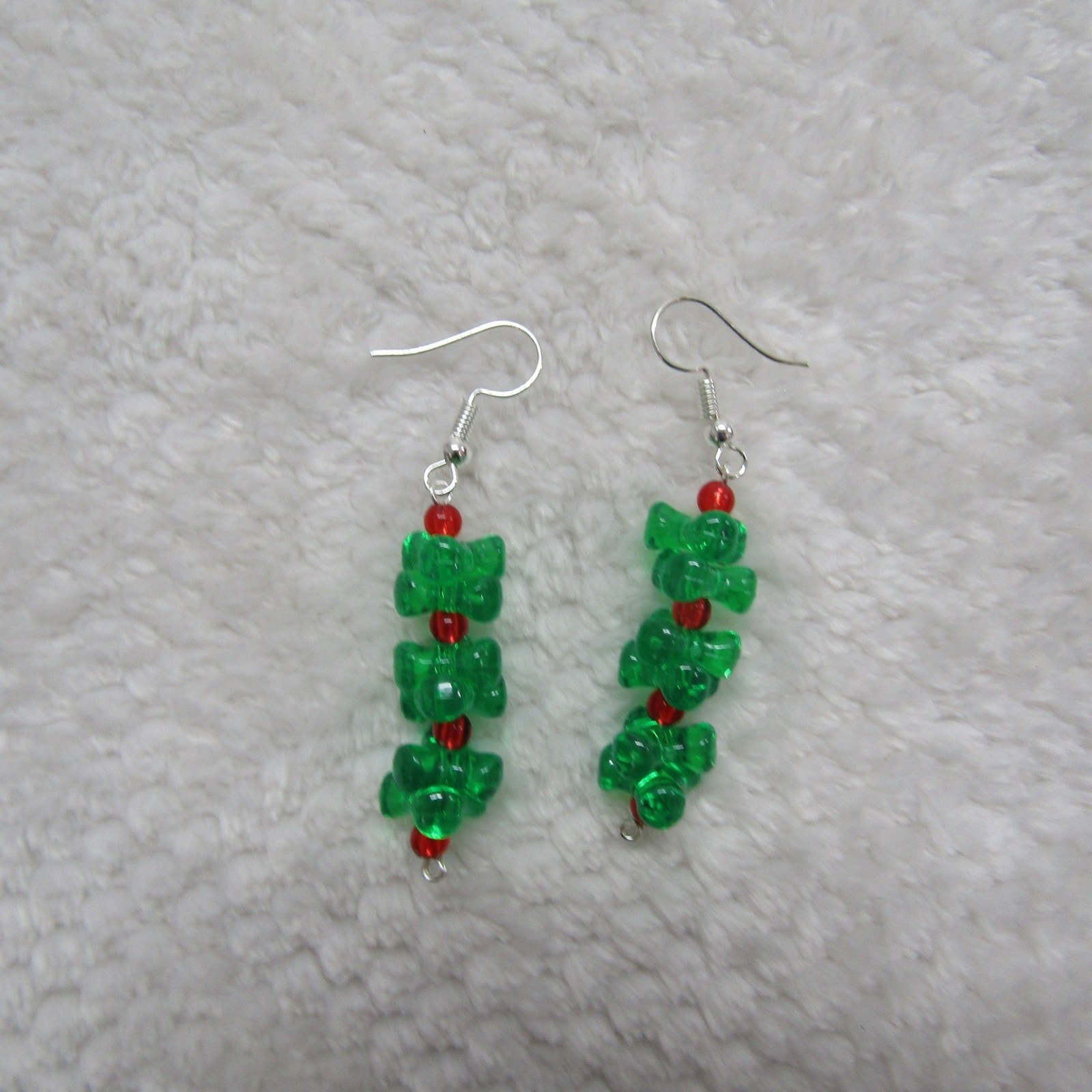 Silver Plated Green Drop Earrings For Women Teen Gift Idea Holiday Casual 9$
